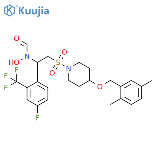 Piperidine,4-[(2,5-dimethylphenyl)methoxy]-1-[[2-[4-fluoro-2-(trifluoromethyl)phenyl]-2-(formylhydroxyamino)ethyl]sulfonyl]- structure