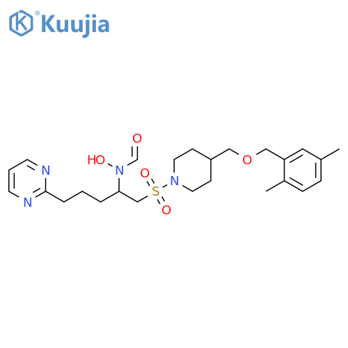Piperidine,4-[[(2,5-dimethylphenyl)methoxy]methyl]-1-[[2-(formylhydroxyamino)-5-(2-pyrimidinyl)pentyl]sulfonyl]- structure