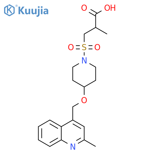 Propanoic acid,2-methyl-3-[[4-[(2-methyl-4-quinolinyl)methoxy]-1-piperidinyl]sulfonyl]- structure