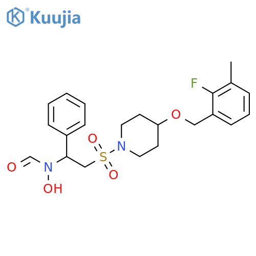 Piperidine,4-[(2-fluoro-3-methylphenyl)methoxy]-1-[[2-(formylhydroxyamino)-2-phenylethyl]sulfonyl]- structure