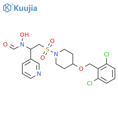Piperidine,4-[(2,6-dichlorophenyl)methoxy]-1-[[2-(formylhydroxyamino)-2-(3-pyridinyl)ethyl]sulfonyl]- structure
