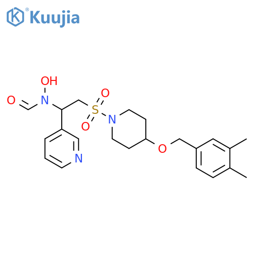 Piperidine,4-[(3,4-dimethylphenyl)methoxy]-1-[[2-(formylhydroxyamino)-2-(3-pyridinyl)ethyl]sulfonyl]- structure
