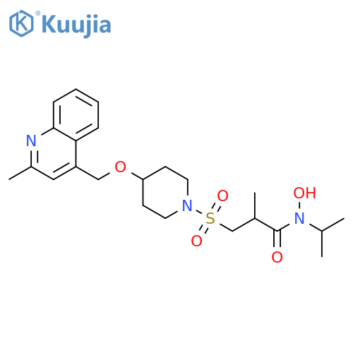 Propanamide,N-hydroxy-2-methyl-N-(1-methylethyl)-3-[[4-[(2-methyl-4-quinolinyl)methoxy]-1-piperidinyl]sulfonyl]- structure