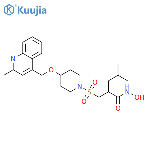 Pentanamide,N-hydroxy-4-methyl-2-[[[4-[(2-methyl-4-quinolinyl)methoxy]-1-piperidinyl]sulfonyl]methyl]- structure