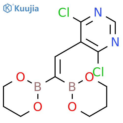 PYRIMIDINE, 5-[2,2-BIS(1,3,2-DIOXABORINAN-2-YL)ETHENYL]-4,6-DICHLORO- structure