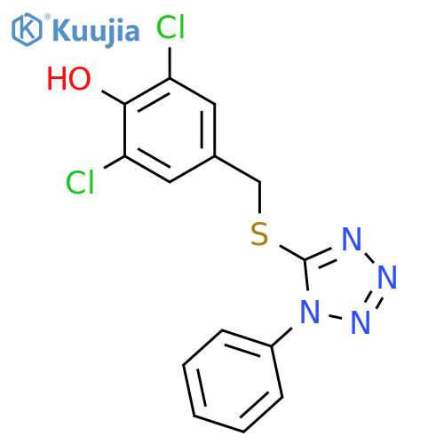 PHENOL, 2,6-DICHLORO-4-[[(1-PHENYL-1H-TETRAZOL-5-YL)THIO]METHYL]- structure