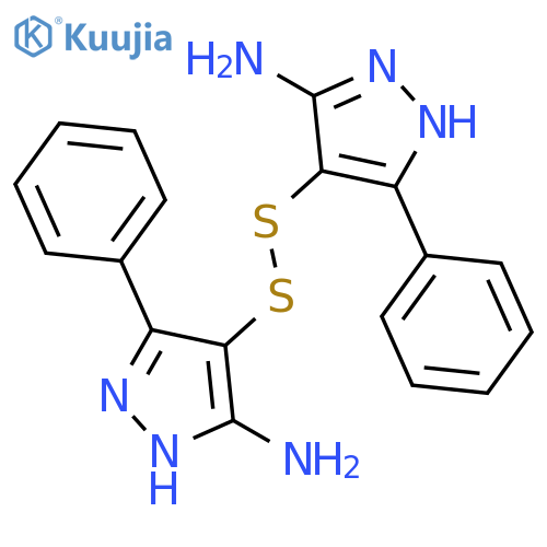 1H-PYRAZOL-3-AMINE, 4,4'-DITHIOBIS[5-PHENYL- structure