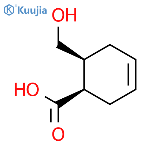 3-CYCLOHEXENE-1-CARBOXYLIC ACID, 6-(HYDROXYMETHYL)-, CIS- structure