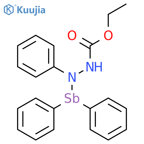 HYDRAZINECARBOXYLIC ACID, 2-(DIPHENYLSTIBINO)-2-PHENYL-, ETHYL ESTER structure