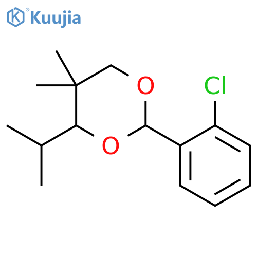 2-(2-chlorophenyl)-5,5-dimethyl-4-(propan-2-yl)-1,3-dioxane structure