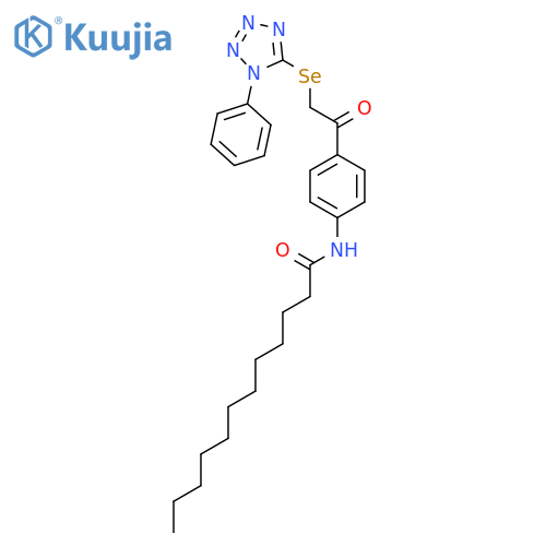 DODECANAMIDE, N-[4-[[(1-PHENYL-1H-TETRAZOL-5-YL)SELENO]ACETYL]PHENYL]- structure
