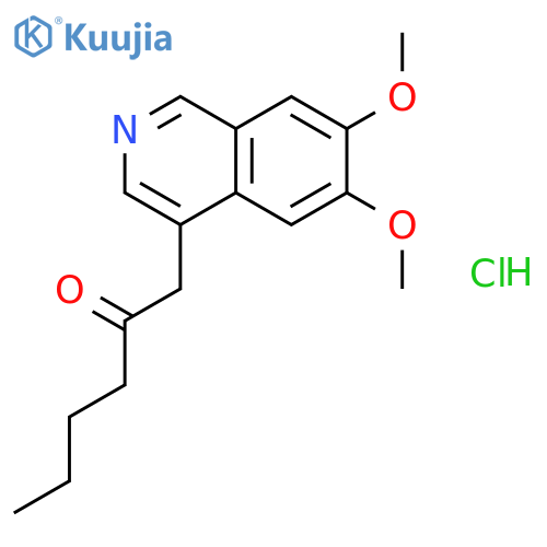 2-HEXANONE, 1-(6,7-DIMETHOXY-4-ISOQUINOLINYL)-, HYDROCHLORIDE structure