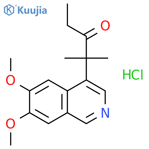3-PENTANONE, 2-(6,7-DIMETHOXY-4-ISOQUINOLINYL)-2-METHYL-, HYDROCHLORIDE structure