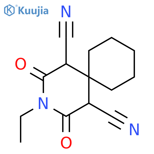 3-AZASPIRO[5.5]UNDECANE-1,5-DICARBONITRILE, 3-ETHYL-2,4-DIOXO- structure