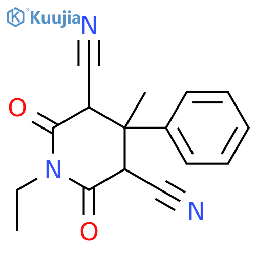 3,5-PIPERIDINEDICARBONITRILE, 1-ETHYL-4-METHYL-2,6-DIOXO-4-PHENYL- structure