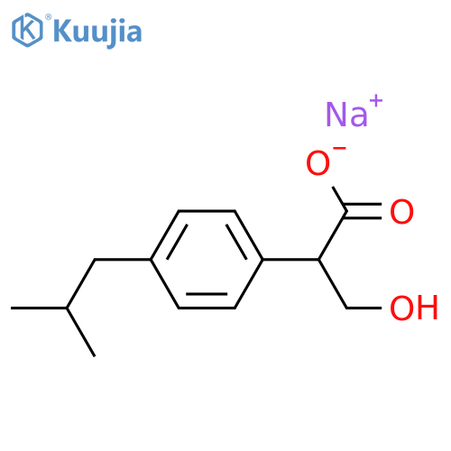 Benzeneacetic acid, -alpha--(hydroxymethyl)-4-(2-methylpropyl)-, monosodium salt (9CI) structure