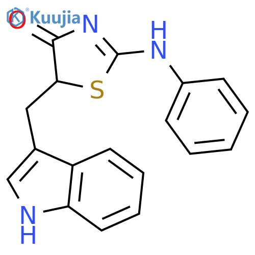 4(5H)-THIAZOLONE, 5-(1H-INDOL-3-YLMETHYL)-2-(PHENYLAMINO)- structure