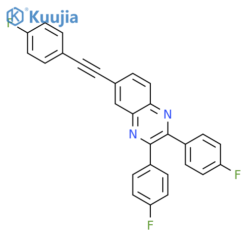 Quinoxaline, 2,3-bis(4-fluorophenyl)-6-[(4-fluorophenyl)ethynyl]- structure