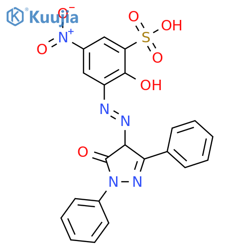 Benzenesulfonic acid,3-[2-(4,5-dihydro-5-oxo-1,3-diphenyl-1H-pyrazol-4-yl)diazenyl]-2-hydroxy-5-nitro- structure