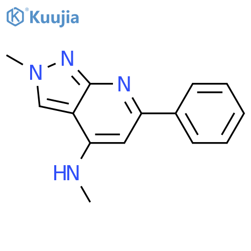 2H-Pyrazolo[3,4-b]pyridin-4-amine, N,2-dimethyl-6-phenyl- structure