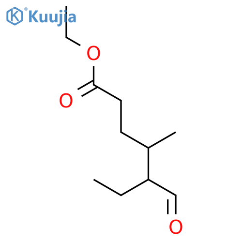 Heptanoic acid, 5-formyl-4-methyl-, ethyl ester structure