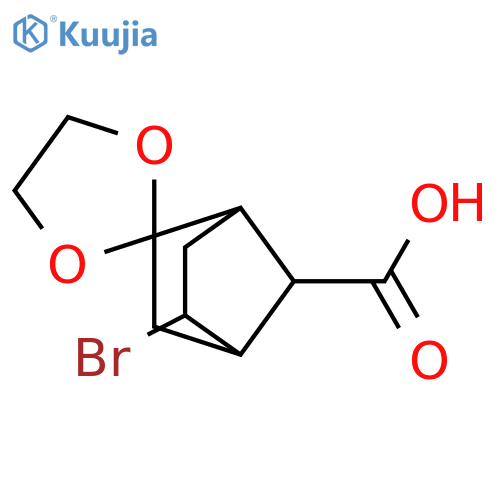 exo-2-bromo-5,5-ethylenedioxy-bicyclo[2.2.1]heptane-syn-7-carboxylic acid structure