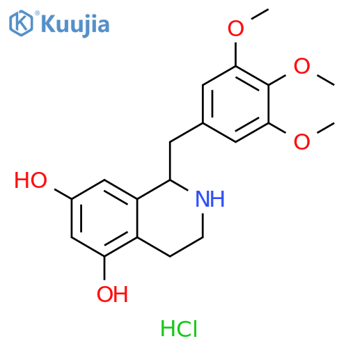 5,7-Isoquinolinediol, 1,2,3,4-tetrahydro-1-[(3,4,5-trimethoxyphenyl)methyl]-, hydrochloride (1:1) structure
