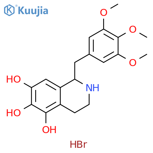 5,6,7-Isoquinolinetriol, 1,2,3,4-tetrahydro-1-[(3,4,5-trimethoxyphenyl)methyl]-, hydrobromide (1:1) structure