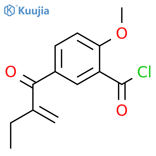 Benzoyl chloride, 2-methoxy-5-(2-methylene-1-oxobutyl)- structure