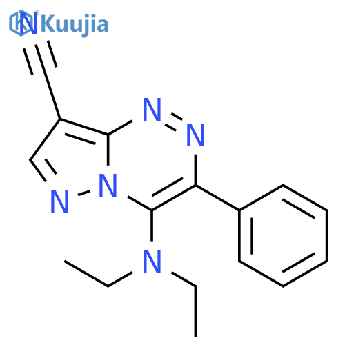 Pyrazolo[5,1-c][1,2,4]triazine-8-carbonitrile, 4-(diethylamino)-3-phenyl- structure