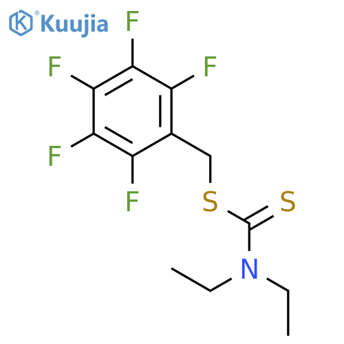 Carbamodithioic acid, diethyl-, (pentafluorophenyl)methyl ester structure