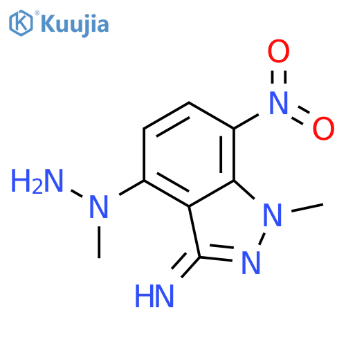 1-methyl-4-(1-methylhydrazino)-7-nitro-1H-indazol-3-amine structure