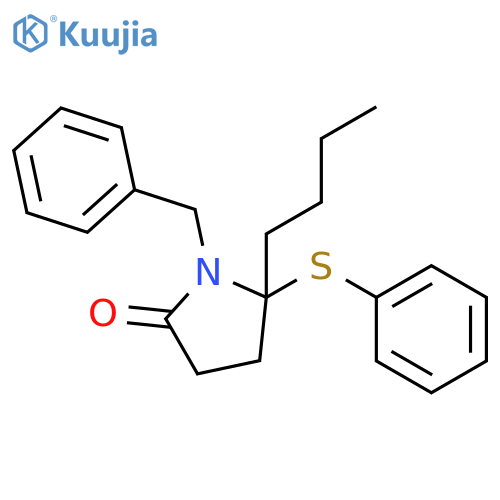 2-Pyrrolidinone, 5-butyl-1-(phenylmethyl)-5-(phenylthio)- structure