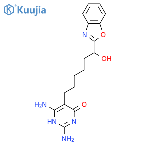 4(1H)-Pyrimidinone, 2,6-diamino-5-[6-(2-benzoxazolyl)-6-hydroxyhexyl]- structure