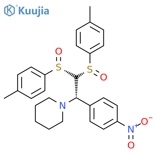 Piperidine,1-[(1S)-2,2-bis[(S)-(4-methylphenyl)sulfinyl]-1-(4-nitrophenyl)ethyl]- structure