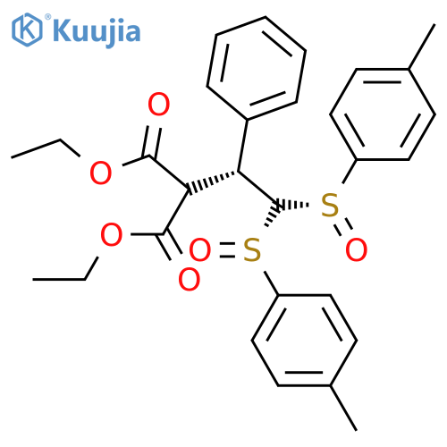Propanedioic acid,[(1R)-2,2-bis[(S)-(4-methylphenyl)sulfinyl]-1-phenylethyl]-, diethyl ester structure
