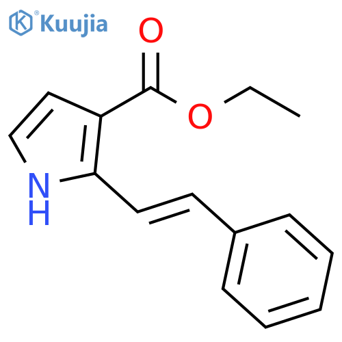 1H-Pyrrole-3-carboxylic acid, 2-[(1E)-2-phenylethenyl]-, ethyl ester structure