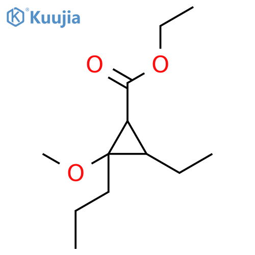 Cyclopropanecarboxylic acid, 3-ethyl-2-methoxy-2-propyl-, ethyl ester structure