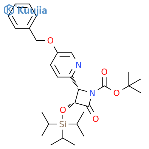 1-Azetidinecarboxylic acid, 2-oxo-4-[5-(phenylmethoxy)-2-pyridinyl]-3-[[tris(1-methylethyl)silyl]oxy]-, 1,1-dimethylethyl ester, (3R,4S)- structure