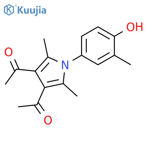 Ethanone,1,1'-[1-(4-hydroxy-3-methylphenyl)-2,5-dimethyl-1H-pyrrole-3,4-diyl]bis- structure
