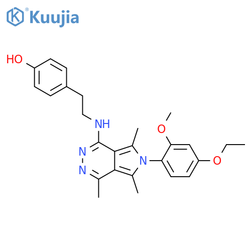 Phenol,4-[2-[[6-(4-ethoxy-2-methoxyphenyl)-4,5,7-trimethyl-6H-pyrrolo[3,4-d]pyridazin-1-yl]amino]ethyl]- structure