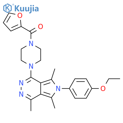 Piperazine,1-[6-(4-ethoxyphenyl)-4,5,7-trimethyl-6H-pyrrolo[3,4-d]pyridazin-1-yl]-4-(2-furanylcarbonyl)- structure