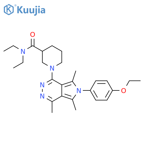 3-Piperidinecarboxamide,1-[6-(4-ethoxyphenyl)-4,5,7-trimethyl-6H-pyrrolo[3,4-d]pyridazin-1-yl]-N,N-diethyl- structure