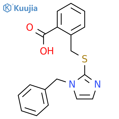 Benzoic acid, 2-[[[1-(phenylmethyl)-1H-imidazol-2-yl]thio]methyl]- structure