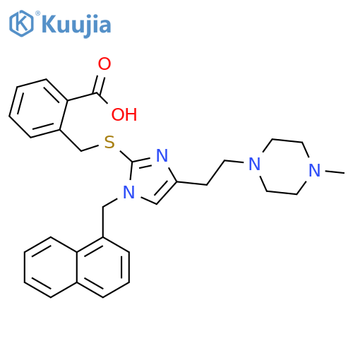 Benzoic acid,2-[[[4-[2-(4-methyl-1-piperazinyl)ethyl]-1-(1-naphthalenylmethyl)-1H-imidazol-2-yl]thio]methyl]- structure