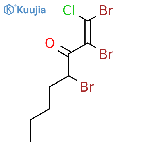 (E)-1,2,4-tribromo-1-chloro-oct-1-en-3-one structure