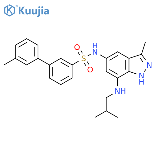 [1,1'-Biphenyl]-3-sulfonamide,3'-methyl-N-[3-methyl-7-[(2-methylpropyl)amino]-1H-indazol-5-yl]- structure