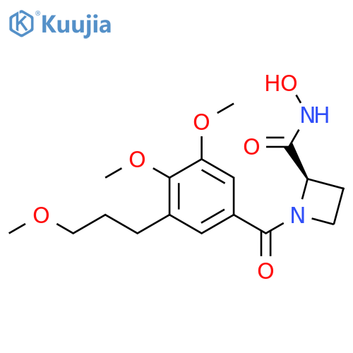 2-Azetidinecarboxamide, 1-[3,4-dimethoxy-5-(3-methoxypropyl)benzoyl]-N-hydroxy-, (2R)- structure