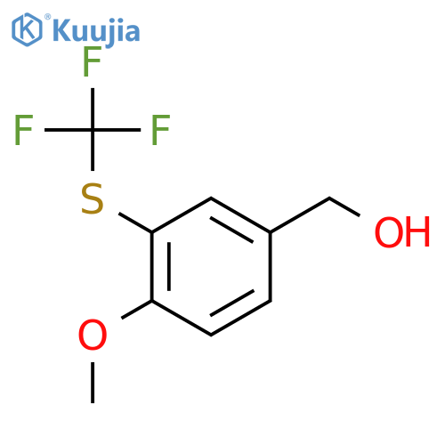 Benzenemethanol, 4-methoxy-3-[(trifluoromethyl)thio]- structure