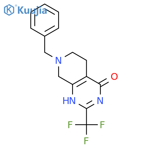 Pyrido[3,4-d]pyrimidin-4(1H)-one,5,6,7,8-tetrahydro-7-(phenylmethyl)-2-(trifluoromethyl)- structure